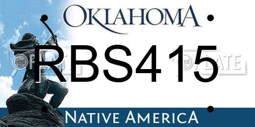 RBS415 Oklahoma License Plate
