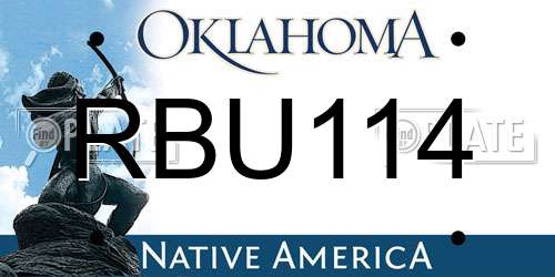 RBU114 Oklahoma License Plate
