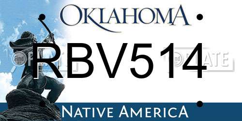 RBV514 Oklahoma License Plate