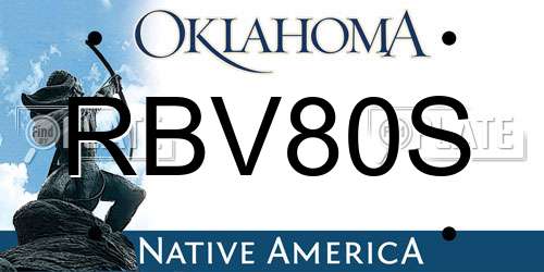 RBV80S Oklahoma License Plate