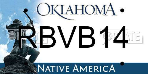 RBVB14 Oklahoma License Plate