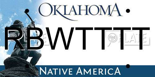 RBWTTTT Oklahoma License Plate