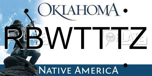 RBWTTTZ Oklahoma License Plate