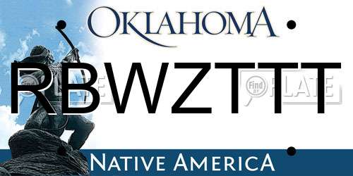 RBWZTTT Oklahoma License Plate