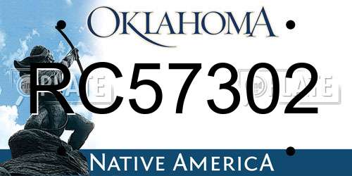 RC57302 Oklahoma License Plate
