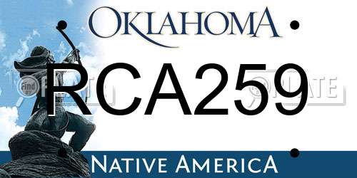 RCA259 Oklahoma License Plate