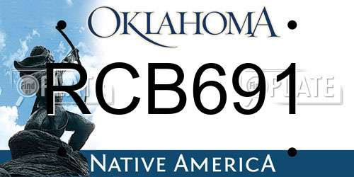 RCB691 Oklahoma License Plate
