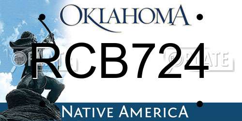 RCB724 Oklahoma License Plate