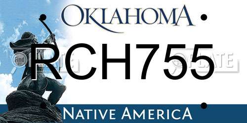 RCH755 Oklahoma License Plate