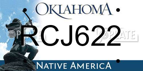 RCJ622 Oklahoma License Plate