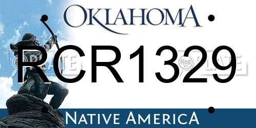 RCR1329 Oklahoma License Plate
