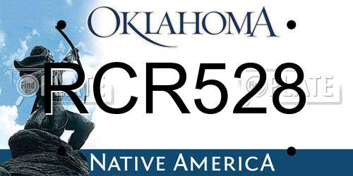 RCR528 Oklahoma License Plate