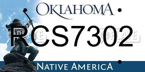 RCS7302 Oklahoma License Plate