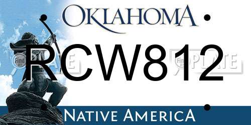 RCW812 Oklahoma License Plate