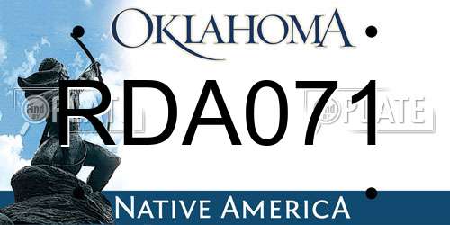 RDA071 Oklahoma License Plate