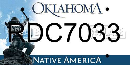RDC7033 Oklahoma License Plate