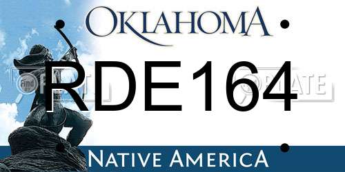 RDE164 Oklahoma License Plate