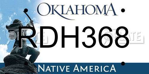 RDH368 Oklahoma License Plate
