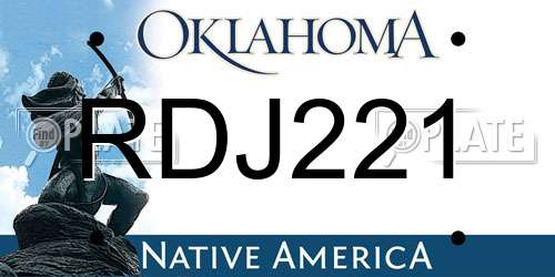 RDJ221 Oklahoma License Plate