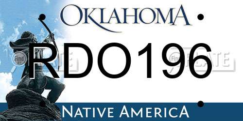 RDO196 Oklahoma License Plate