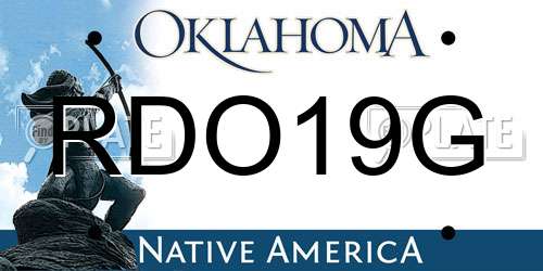 RDO19G Oklahoma License Plate