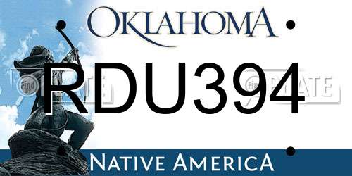 RDU394 Oklahoma License Plate
