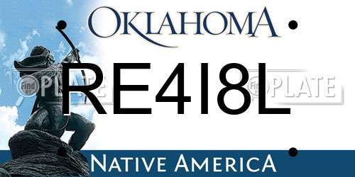 RE4I8L Oklahoma License Plate