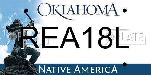 REA18L Oklahoma License Plate
