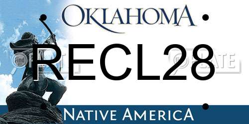 RECL28 Oklahoma License Plate