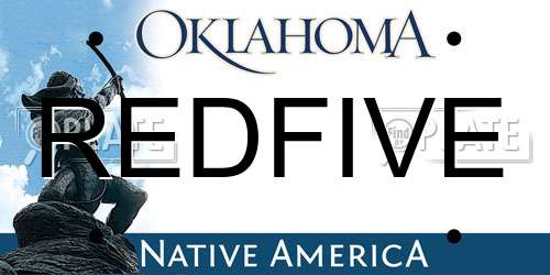REDFIVE Oklahoma License Plate