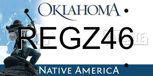 REGZ46 Oklahoma License Plate