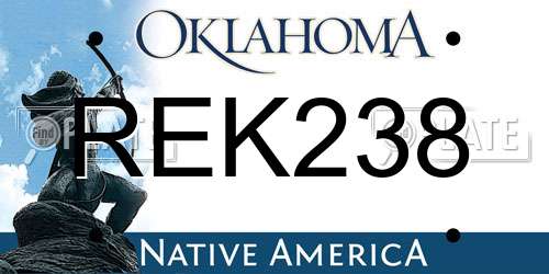 REK238 Oklahoma License Plate