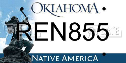 REN855 Oklahoma License Plate
