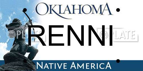 RENNI Oklahoma License Plate
