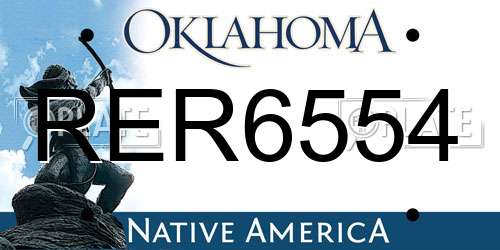 RER6554 Oklahoma License Plate