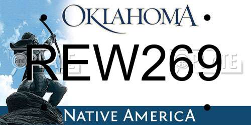 REW269 Oklahoma License Plate