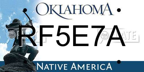 RF5E7A Oklahoma License Plate