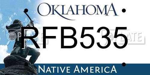 RFB535 Oklahoma License Plate