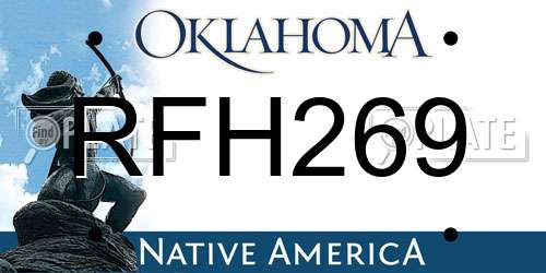 RFH269 Oklahoma License Plate