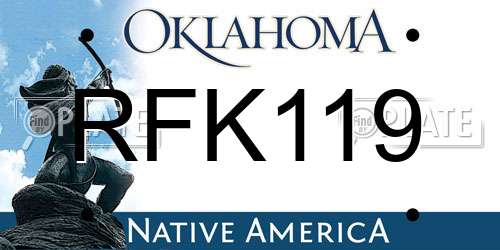 RFK119 Oklahoma License Plate