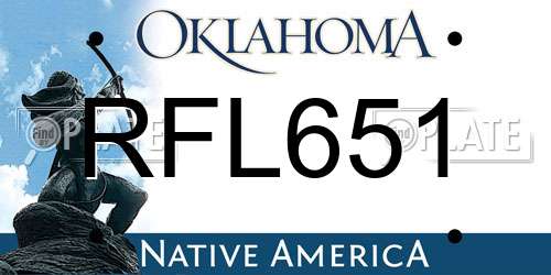 RFL651 Oklahoma License Plate