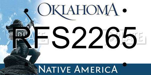 RFS2265 Oklahoma License Plate