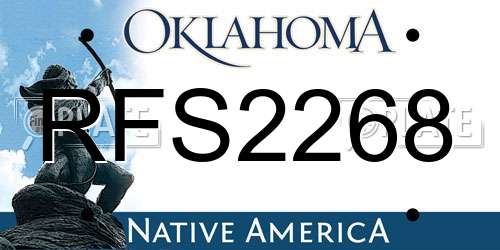 RFS2268 Oklahoma License Plate