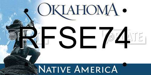 RFSE74 Oklahoma License Plate