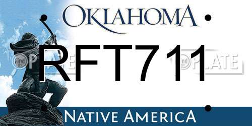RFT711 Oklahoma License Plate