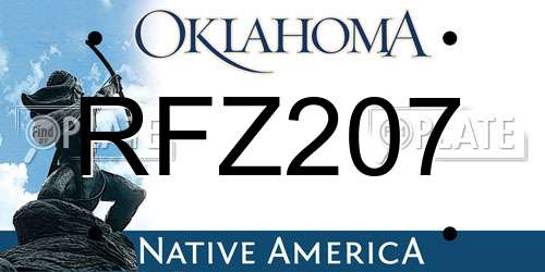 RFZ207 Oklahoma License Plate