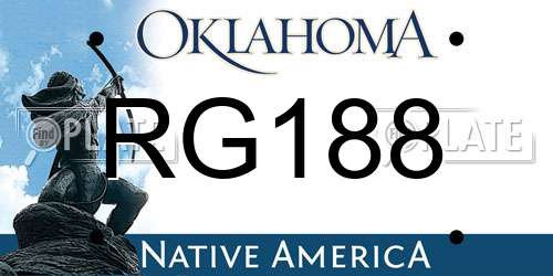 RG188 Oklahoma License Plate