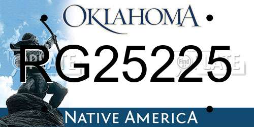 RG25225 Oklahoma License Plate