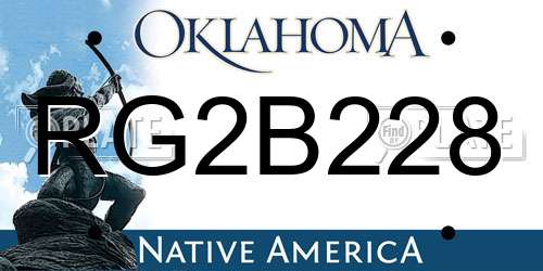 RG2B228 Oklahoma License Plate