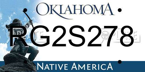 RG2S278 Oklahoma License Plate